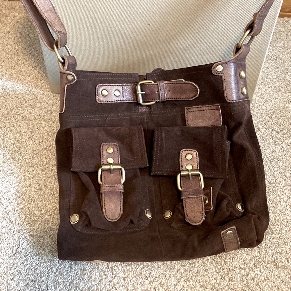 Anabaglish Suede and Leather shoulder bag